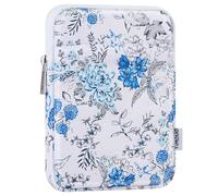 TiMOVO 6-7 Pouces Housse pour Liseuse, Compatible avec Nouveau Paperwhite/Colorsoft Signature Edition et Oasis, Étui de Protection et Sac de Transport pour Appareils Kobo, Fleur Bleue&Blanc