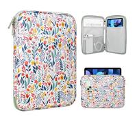 TiMOVO 9-11" Étui pour Tablette, Compatible avec iPad 11" A16 2025, iPad 10,9"/10,2"/Air 11" 5e/4e Gén.10,9", Galaxy Tab A9+/A11 Plus 11", Sac de Protection avec Poche, Fleur