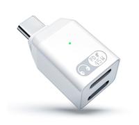 TiMOVO Adaptateur Audio USB C vers Lightn-ing, Adaptateur USB-C Lightn-ing vers à Deux Ports pour Casque d'écoute, Charge Rapide 45W pour iPhone 16 15 Plus/Pro/Pro Max, Galaxy S24/S23, iPad, Blanc