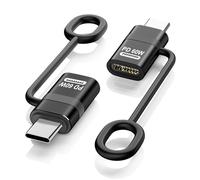 TiMOVO Adaptateur Lightn-ing vers USB C, 2 Pièce Adaptateur Lightn-ing Femelle vers USB C Mâle avec Charge Rapide 60W et Boucle Antiperte pour iPhone 16/15 Série, iPad, MacBook, Galaxy S25/S24-Noir