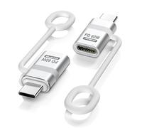 TiMOVO Adaptateur Lightning vers USB C, 2 Pièce Adaptateur Lightning Femelle vers USB C Mâle avec Charge Rapide 60W et Boucle Antiperte pour iPhone 16/15 Série, iPad, MacBook, Galaxy S25/S24, Argent