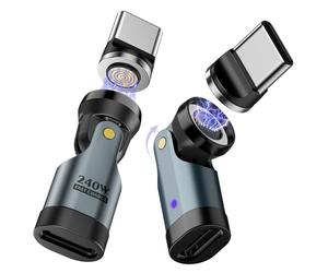 TiMOVO Adaptateur Magnet USB C, 2 PCS, Charge PD 240W, Gris