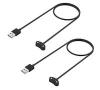 TiMOVO Câble de Chargeur Compatible avec Ticwatch Pro 5 TicWatch Pro 3/3 LTE, 2 PCS Câble de Chargement Magnétique USB 3,3FT 100cm, Cordon de Charge Ligne Accessoires pour Montre Intelligente - Noir