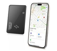 TiMOVO Carte Traqueur Portefeuille pour Apple Find My (iOS Uniquement) Rechargeable sans Fil Localisateur Portefeuille pour Sacs/Passeports Traqueur Localisateur Objets Bluetooth étanche IP68 - Noir