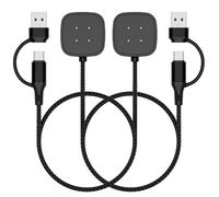 TiMOVO Chargeur de Smartwatch Compatible avec Fitbit Versa 4/3, Sense 2/1, Câble de Charge de Remplacement Support magnétique pour Google Pixel Watch 3/2, 3,3 Pieds, 2 Pack