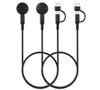 TiMOVO Chargeur en Lot de 2 Compatible avec Amazfit Bip 6/Active 2 | Câble de Recharge 2 en 1 de type C, Socle de Recharge de Remplacement pour Montre Connectée, 3,3 pieds/1 m
