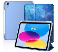 TiMOVO Compatible avec Coque Apple iPad 11 Pouces(A16) 2025, iPad 10ème Génération 10,9 Pouces 2022 avec Porte-Stylet, Légère & Mince Étui Arrière Translucide, Réveil/Sommeil Auto, ÉtoileBleue