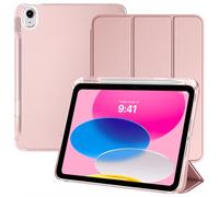 TiMOVO Compatible avec Coque Apple iPad 11 Pouces(A16) 2025, iPad 10ème Génération 10,9 Pouces 2022 avec Porte-Stylet, Légère & Mince Étui Arrière Translucide, Réveil/Sommeil Auto, Or Rose