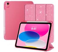 TiMOVO Coque Compatible avec Apple iPad 11 Pouces(A16) 2025, iPad 10ème Génération 10,9 Pouces 2022 avec Porte-Stylet, Mince Étui Arrière Translucide, Réveil/Sommeil Auto, Pastèque Rouge Scintillant