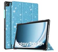 TiMOVO Coque Compatible avec Galaxy Tab A9+/A9 Plus 11" 2023 SM-X210/X216/X218, Étui de Protection Fin et Léger avec Dos en PC Rigide, Réveil/Sommeil Automatique, Bleu Ciel Pailleté