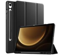 TiMOVO Coque Compatible avec Galaxy Tab S9 FE 10,9'', Coque Ultra Fine avec Porte-Crayon S Pen pour Galaxy Tab S9 FE 2023 SM-X518U/SM-X510N/SM-X516B avec Support Auto Réveil/Sommeil, Noir