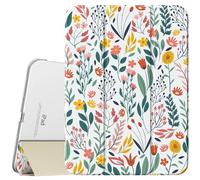 TiMOVO Coque Compatible avec iPad (A16) 11ème Génération 11 Pouces 2025/iPad 10ème Génération 10,9 Pouces 2022, Légère Housse Arrière Translucide en PC avec Réveil/Sommeil Auto, Fleur