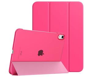 TiMOVO Coque Compatible avec iPad (A16) 11ème Génération 11 Pouces 2025/iPad 10ème Génération 10,9 Pouces 2022, Légère Housse Arrière Translucide en PC avec Réveil/Sommeil Auto, Rose Brillante