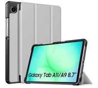 TiMOVO Coque Compatible avec Samsung Galaxy Tab A11/A9 8,7 Pouces (2025/2023), Étui de Protection Fin et Léger avec Dos en PC Rigide, Gris Argent
