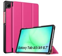 TiMOVO Coque Compatible avec Samsung Galaxy Tab A11/A9 8,7 Pouces (2025/2023), Étui de Protection Fin et Léger avec Dos en PC Rigide, Bégonia Rouge