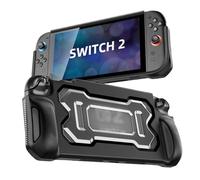 TiMOVO Coque de Protection pour Nintendo Switch 2, Housse Étui en TPU avec Design Ergonomique pour Les Accessoires de la Console Switch 2, Absorption des Chocs, Anti-Rayures, Découpes Précises,Noir