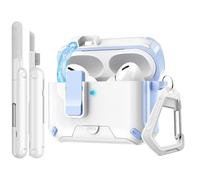 TiMOVO Coque pour Airpods Pro 3 avec Clip de Verrouilage Sécurisé, Blanc
