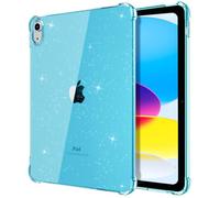 TiMOVO Coque pour iPad A16 11ème Génération 11 Pouces 2025, iPad 10ème génération 2022 10,9 Pouces, Étui de Protection arrière Clair en TPU Mince et Légère, Cyan Paillettes