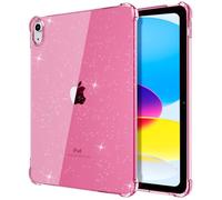 TiMOVO Coque pour iPad A16 11ème Génération 11 Pouces 2025, iPad 10ème génération 2022 10,9 Pouces, Étui de Protection arrière Clair en TPU Mince et Légère, Fleurs Rose Paillettes