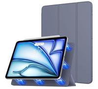 TiMOVO Coque pour iPad Air 11 Pouces (M3/M2-2025/2024), iPad Air 5ème/4ème Génération 10,9" (2022/2020), Support Magnétique Puissant à Trois Volets pour Apple Pencil Pro/USB-C - Gris Violet