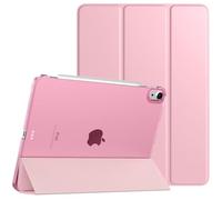 TiMOVO Coque pour iPad Air 11 Pouces (M4 2026/M3 2025/M2 2024), iPad Air 5e/4e Génération (2022/2020) 10,9 Pouces, Étui de Protection Mince avec Dos Transparent, Sommeil/Réveil Auto, Bouquet Rose