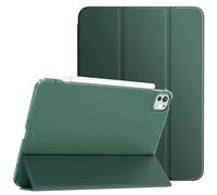 TiMOVO Coque pour iPad Pro 11 Pouces M5 2025/M4 2024, Coque Fine avec Support pour iPad Pro 11 6e/5e Gén, Étui Intelligent avec Dos Translucide Prend, Vert Foncé