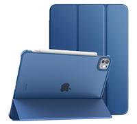 TiMOVO Coque pour iPad Pro 11 Pouces M5 2025/M4 2024, Coque Fine avec Support pour iPad Pro 11 6e/5e Gén, Étui Intelligent avec Dos Translucide Prend, Marine Bleu