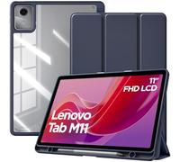 TiMOVO Coque pour Lenovo Tab M11 11" 2024 TB330 avec Porte-Stylet, Mince Étui Tri-Fold Transparente en PC, Coque avec Réveil/Sommeil Auto pour Lenovo Tab M11, Indigo