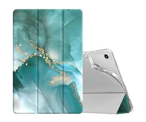 TiMOVO Coque pour Samsung Galaxy Tab A9+/A9 Plus 11" 2023 SM-X210/X216/X218, Étui de Protection Arrière en TPU Translucide pour Galaxy Tab A9+, Réveil/Sommeil Automatique, Paon Bleu