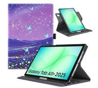 TiMOVO Coque Rotatif pour Samsung Galaxy Tab A11+/A11 Plus 11" 2025 SM-X230/ X236/ X238, Coque de Support Rotatif à 90 Degrés, Prise en Charge de la Mise en Réveil/Veille Auto, Papillon & Ciel Étoilé