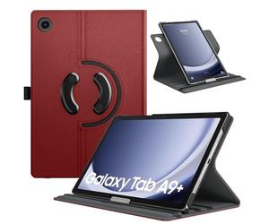 TiMOVO Coque Rotative pour Samsung Galaxy Tab A9+/A9 Plus 11" 2023 SM-X210/X216/X218, Couvercle de Support Rotatif à 90 Degrés pour Tablette Galaxy Tab A9+ Veille Automatique, Vin Rouge