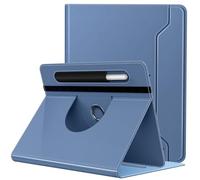 TiMOVO Étui Compatible avec Tablette 9-11 Pouces, Étui de Protection en PU, Coque pour Tablette Rotative à 360 Degrés avec Poche, Couverture de Protection pour Tablettes 9-11 Pouces, Bleu Denim