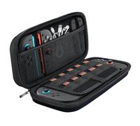 TiMOVO Étui pour Switch 2 2025, Pochette Coque Rigide pour Switch 2 Console et Accessoires avec 10 Cartouches de Jeu et Poches, Housse de Protection en Matériau Durable Anti-Choc,Noir