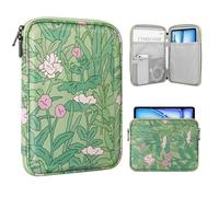 TiMOVO Housse pour Tablette 9-11 Pouces avec Poche, Fleur Verte