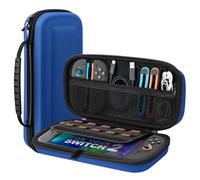 TiMOVO Pochette Housse pour Nintendo Switch 2 2025, Étui de Transport pour Switch 2 Console et Accessoires avec Poches et 10 Cartouches de Jeu, Sacoche Rigide de Protection Portable,Bleu Foncé
