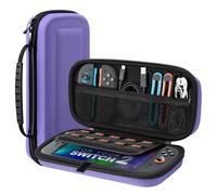 TiMOVO Pochette Housse pour Nintendo Switch 2 2025, Étui de Transport pour Switch 2 Console et Accessoires avec Poches et 10 Cartouches de Jeu, Sacoche Rigide de Protection Portable, Violet