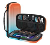 TiMOVO Pochette Housse pour Nintendo Switch 2 2025, Étui de Transport pour Switch 2 Console et Accessoires avec Poches et 10 Cartouches de Jeu, Sacoche Rigide de Protection Portable, Orange Dégradé