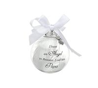 Timpfee Boules de Noël commémoratives avec boule en plumes « I Have an Angel in Heaven » avec petit ange - Décoration à suspendre pour maman et papa