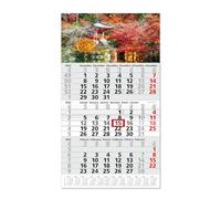 Timr calendrier 3 mois 2026 vue annuelle 53 cm international multilingue D GB F I E NL calendrier mural avec curseur motif Japon I tr347