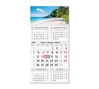 Timr Calendrier 5 mois 2026 - Calendrier mural 5 mois avec curseur - 60 cm Calendrier cinq mois multilingue D/GB/F I Motif Caraïbes I tr365