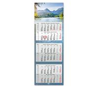 Timr calendrier 6 mois 2026 - Calendrier mural 6 mois avec curseur - 95 cm Calendrier semestriel multilingue D/GB/F/ES I Motif lac I tr355