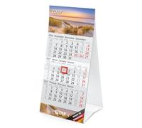 Timr Calendrier de bureau 2027 compact trimestriel - tr474 | Bloc détachable 95 × 135 mm, calendrier triennal 2027 en 3 langues, 3 mois toujours visibles.