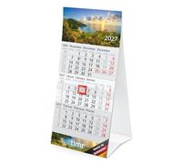 Timr Calendrier de bureau 2027 compact trimestriel - tr480 | Bloc détachable 95 × 135 mm, calendrier 2027 en 3 langues, 3 mois toujours visibles.