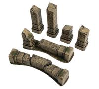 Tims Plum Lot de 6 ruines antiques de colonne de temple pour table - Terrain grec romain de 28 mm, impression 3D en PLA, accessoires pour miniatures, D&D & Warhammer 40k, gris
