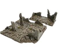 Tims Plum Terrain de ruines gris pour échelle de 28 mm - Kit pour tablettes RPG et Wargames - Kit personnalisable pour des champs de bataille réalistes
