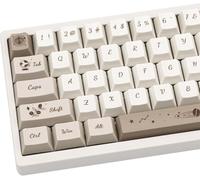TIMSEKER Csutom Cherry Lot de 146 Touches Blanches laiteuses épaisses en PBT Profil 60% pour Clavier mécanique crème ANSI/ISO