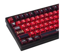 TIMSEKER Lot de 137 touches manga Anime noir et rouge, touches PBT profil cerise, design personnalisé dessiné à la main, compatible avec les claviers mécaniques ANSI