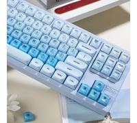 TIMSEKER MOA Profile Lot de 136 touches en polycarbonate + PBT pour clavier de jeu mécanique avec structure MX Bleu