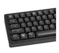 TIMSEKER Touches PBT Halloween Ghost Line Art - 124 touches noires - Profil MOA minimaliste - Cinq côtés - Sublimation de teinture pour clavier mécanique Cherry MX