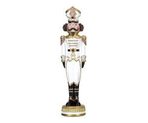 Timstor Soldat Casse-Noisette de Noël Nutcracker 35 cm Polyrésine Blanc et Or